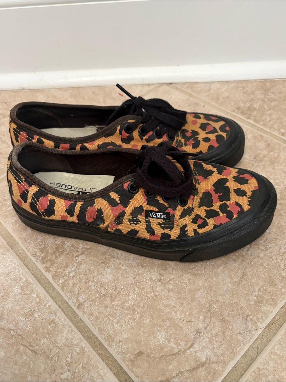 Vans Authentic 44 DX Anaheim Factory Leopard Black Sneakers Size Women 7